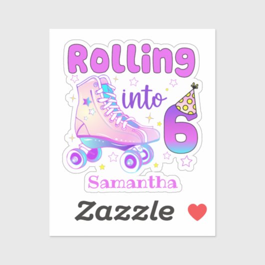 Rollen naar 6| De gevarenfeestdag van Roller Skate Sticker (Vel)