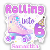 Rollen naar 6| De gevarenfeestdag van Roller Skate Sticker (Voorkant)