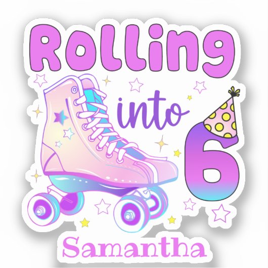 Rollen naar 6| De gevarenfeestdag van Roller Skate Sticker (Voorkant)