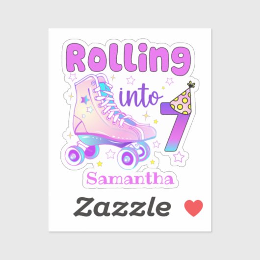 Rollen naar 7| De feestdag van de rolschaatser Sticker (Vel)