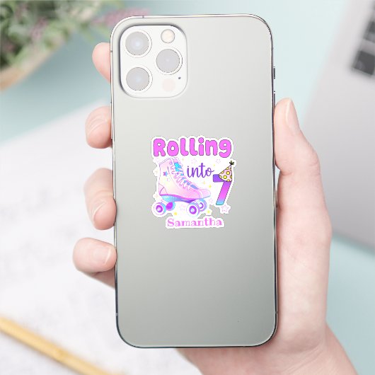 Rollen naar 7| De feestdag van de rolschaatser Sticker (Telefoon)