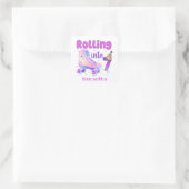 Rollen naar 7| De feestdag van de rolschaatser Vierkante Sticker (Tas)
