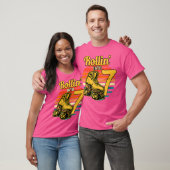 Rollen naar 7 Roller 7e verjaardagsfeest Schaatsen T-shirt (Unisex)
