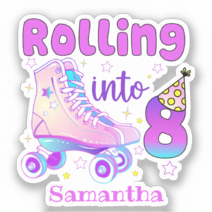 Rollen naar 8  De feestdag van de rolschaatser Sticker