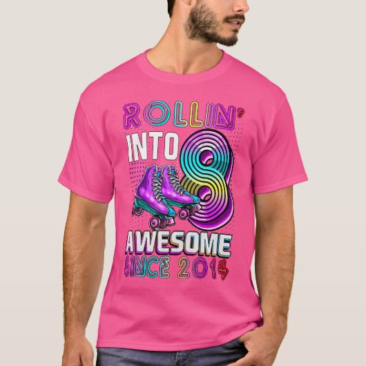 Rollen naar 8 Geweldige 2014 Roller Schaatsen 8e V T-shirt (Voorkant)
