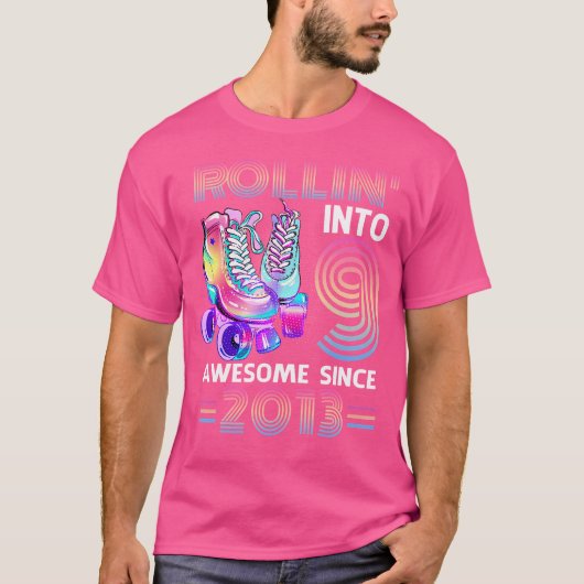 Rollen naar 9 Geweldige 2013 Roller Skating 9de Ve T-shirt (Voorkant)