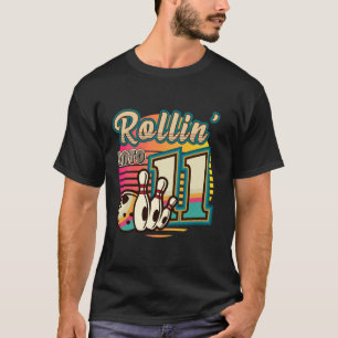 Rollen naar Bowling 11 Jaar Oud Vintage Verjaardag T-shirt