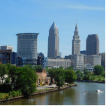 Rollen op de Schoonmaakfoto van de rivier OH Staand Fotobeeldje<br><div class="desc">Miss die de hometown ziet? Fotosculptuur van Cleveland,  Ohio skyline (uitzicht van de rivier). Gelijke beelden met de vuurtorensculpturen van Clevealand ook hier,  voor uitzichten van Cleveland die overal kunnen worden opgezet!</div>