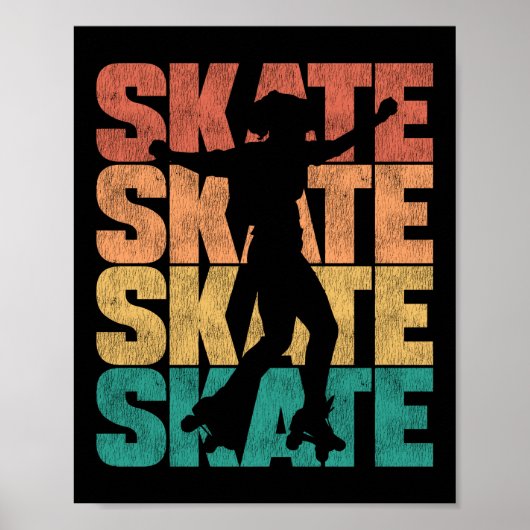 Rollen Schaats Schaats Schaats Schaats 1970S Retro Poster (Voorkant)