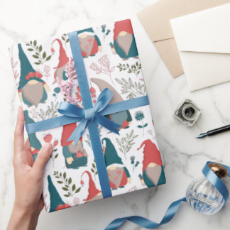 Rollen van Floral Gnome Wrapping Paper Cadeaupapier