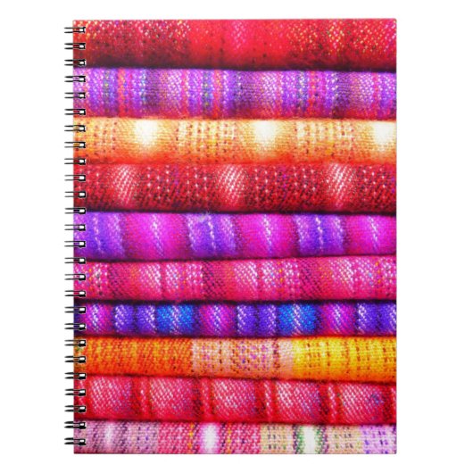 Rollen van kleurrijke stoffen notitieboek (Voorkant)
