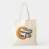 Rollen van papierpictogram opgehaald Canvas tas (Achterkant)