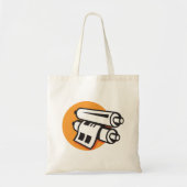 Rollen van papierpictogram opgehaald Canvas tas (Voorkant)