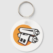 Rollen van papierpictogram opgehaald Sleutelhanger (Voorkant)