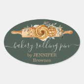 Rollenbakkerij Koekjes Brood elegant Ovale Sticker (Voorkant)
