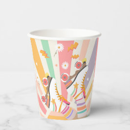 Rollenbank Schaats met roovy Girl Birthday Papieren Bekers
