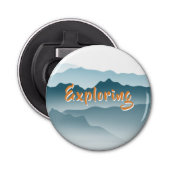 Rollenbergen Abstracte Natuur voor het schilderen Button Flesopener (Voorkant)