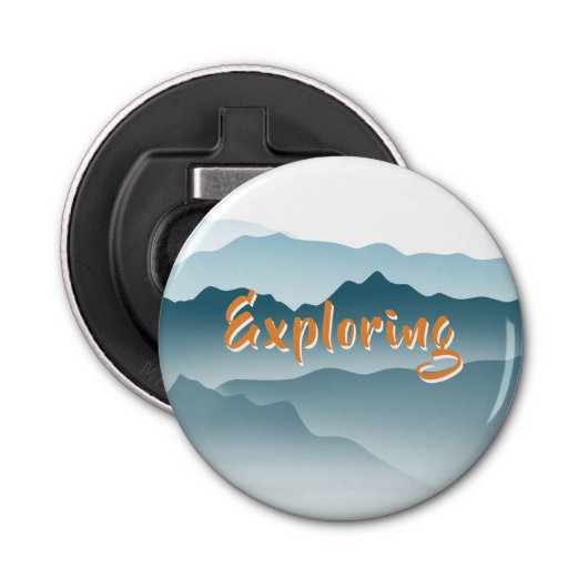 Rollenbergen Abstracte Natuur voor het schilderen Button Flesopener (Voorkant)