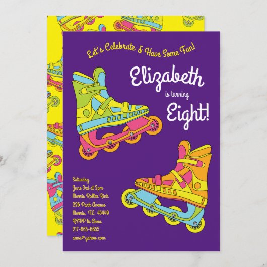 Rollenblades Schaatsen Kinderen van zaterdag Kaart (Voorkant / Achterkant)