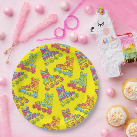 Rollenblades Schaatsen Kinderen van zaterdag Papieren Bordje (Feest)