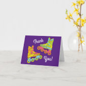 Rollenblades Skating Birthday Party Hartelijk dank Kaart (Gele Bloem)