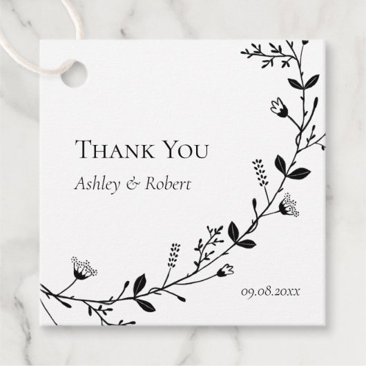 Rollend Bruiloft Dank Geschenk van de Wijnstok Bedankjes Labels (Voorkant)