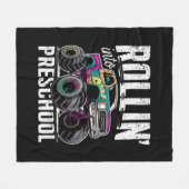 Rollend naar de peuterspeelzaal Monstertruck terug Fleece Deken (Voorkant (Horizontaal))
