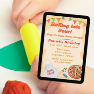 Rollend naar, Pizza Playdoh Verjaardag Kaart