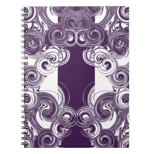 Rollend Paars Digital Art Doodles Hoesje Notitieboek (Voorkant)