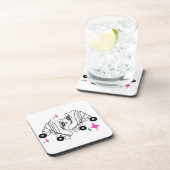 Rollend Schaats Derby Skating Illustration Bier Onderzetter (Rechterzijde)