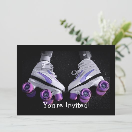 Rollend Schaats-Uitnodiging Kaart (Staand voorkant)