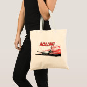 Rollend vliegtuig luchtvaart tote bag (Voorkant (product))