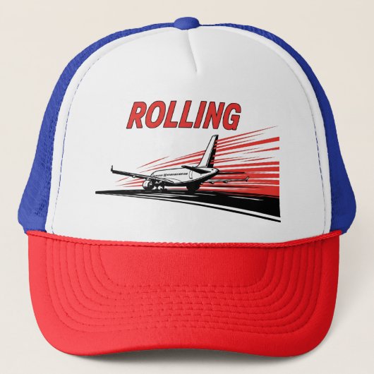 Rollend Vliegtuig Luchtvaart Trucker Pet (Voorkant)