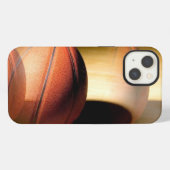 Rollende basketbal iPhone hoesje (Achterkant horizontaal)