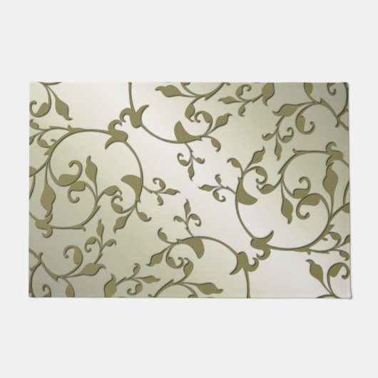 Rollende bladeren in olijf deurmat (Voorkant)