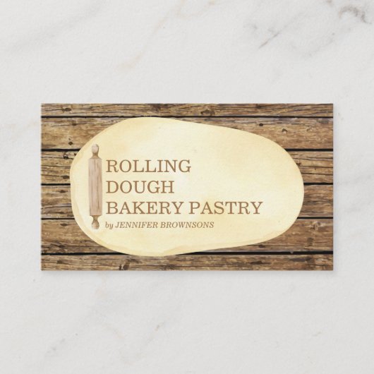 Rollende Deeg Houten Snijplank Bakkerij Cake Visitekaartje (Voorkant)