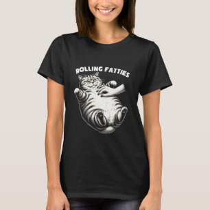Rollende Dikke Dieren Grappige Kattenliefhebber Re T-shirt