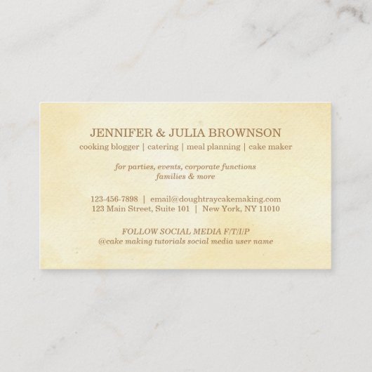 Rollende droogtrommel visitekaartje (Achterkant)