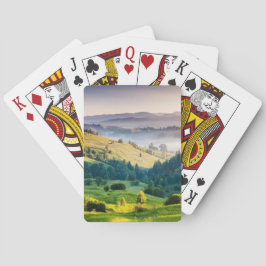 Rollende heuvels landschappelijke natuurfoto pokerkaarten