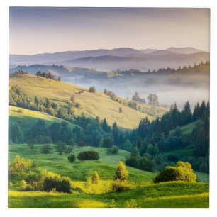 Rollende heuvels landschappelijke natuurfoto tegeltje