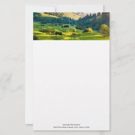 Rollende heuvels natuurfoto briefpapier (Voorkant)