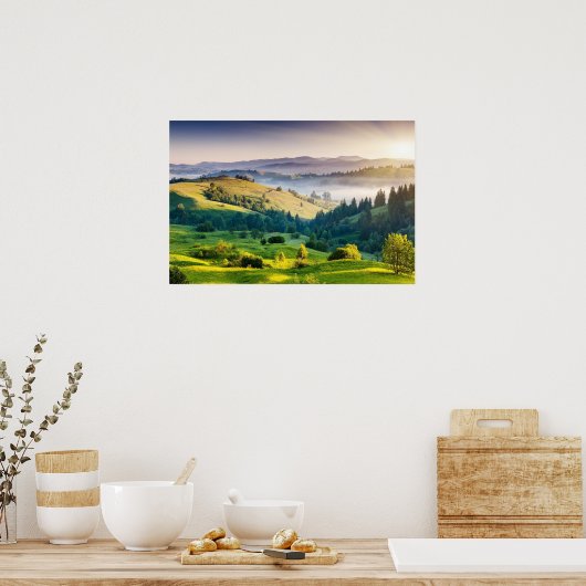 Rollende Heuvels Schitterend Natuur Foto Poster (Keuken)