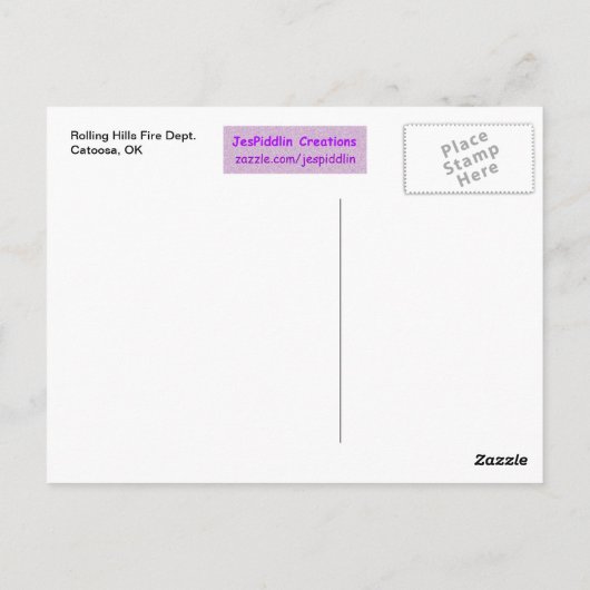 Rollende Hills Fire Department - Catoosa, OK Briefkaart (Achterkant)