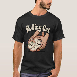 Rollende Kat Grappige Schattige Kattenliefhebber H T-shirt