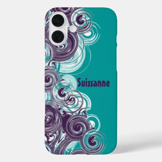 Rollende paarse witte spiraalrand Case-Mate iPhone case (Achterkant)