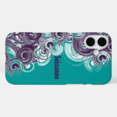 Rollende paarse witte spiraalrand Case-Mate iPhone case (Achterkant (horizontaal))