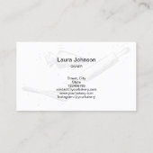 Rollende pin & whisk cupcake Bakkerij Zwart-wit Visitekaartje (Achterkant)