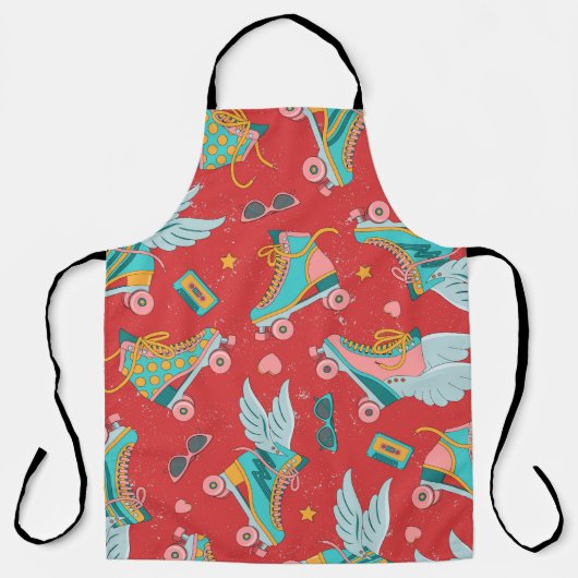 Rollende schaatsen in heldere kleuren, met en zond schort (Voorkant)