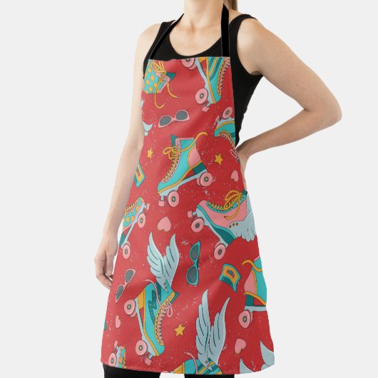 Rollende schaatsen in heldere kleuren, met en zond schort (Insitu)