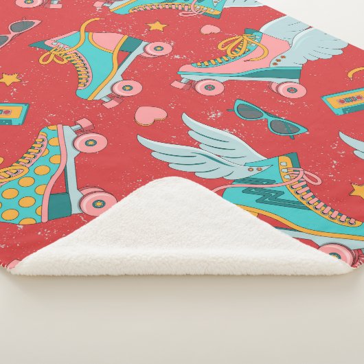 Rollende schaatsen in heldere kleuren, met en zond sherpa deken (3/4)